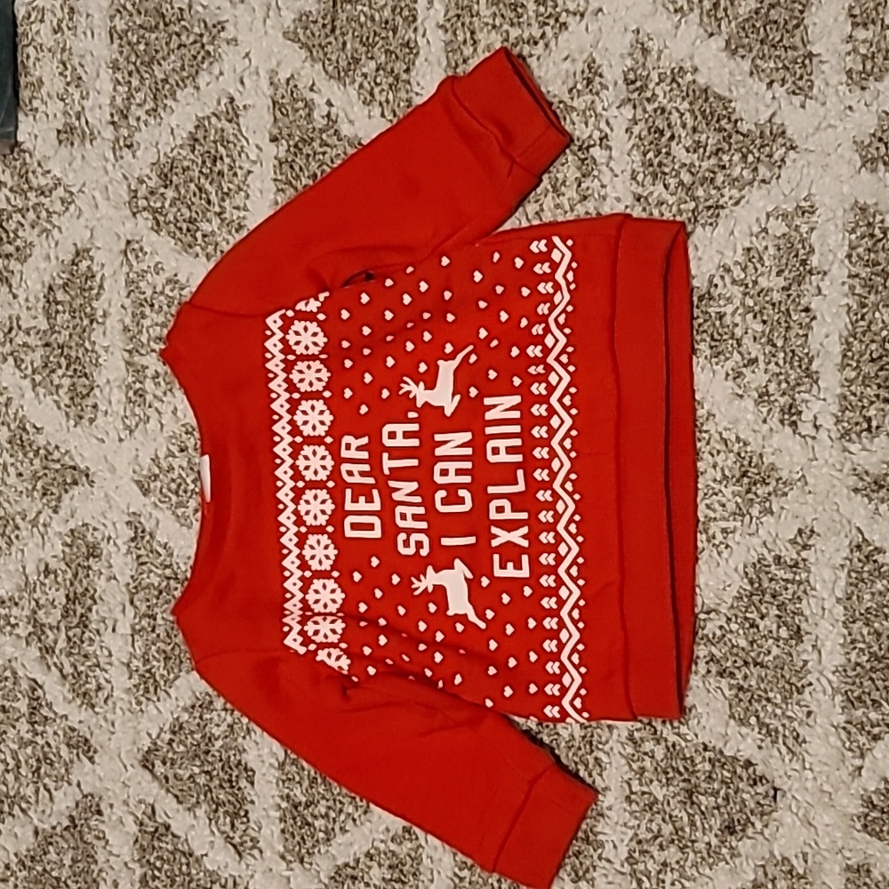 10 for $25 - Carter's Infant 6m Red Fleece Lined "Dear Santa I Can Explain"